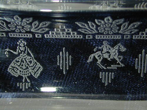 Antique Vintage Heisey Etched Glass Leaded Crystal Relish Dish Parallelogram - Picture 8 of 9