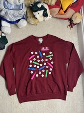 Vintage 1990  s Bingo Sweatshirt Made In USA Unisex Size XL Dark Red Color