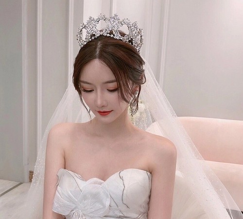 6.5cm Tall Large Wreath Crystal Wedding Bridal Queen Princess Prom Tiara Crown - Picture 2 of 10