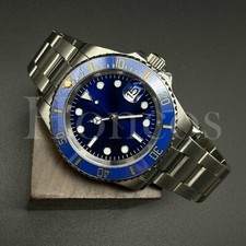 Orologio Personalizzato Stile SUB SKX NH35 Movimento Quadrante Blu Lunetta Blu/Oro Oyster