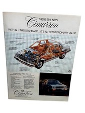1981 Cadillac Cimarron Ad Vintage GM Car Print Cutaway Tech Art Luxury Sedan
