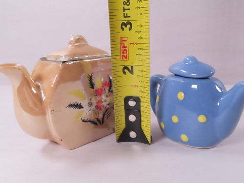 Lot de deux (2) théières miniatures en céramique peintes à la main vintage Japon - Photo 11/12