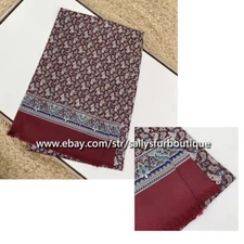 Sallys Boutique Twill Silk Mens Paisley Print Oblong 2 Layer Neck Scarf 160*26cm
