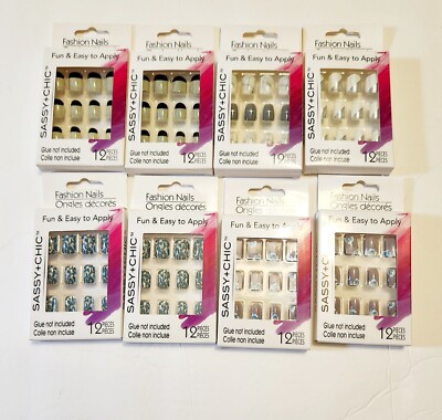 4x Fashion Nails Sassy+Chic 12 pieces ea~5 Different Styles