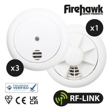 Firehawk RF-Link Radio Interlinked Smoke Alarms FHB10-RF & Heat Alarm FHH10-RF