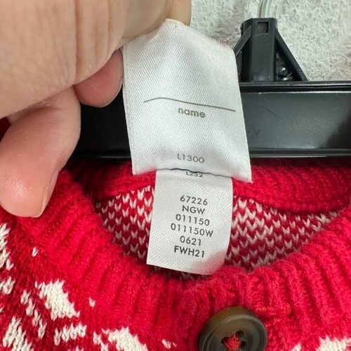 Hanna Andersson Red Holiday Fair Isle Sweater One Piece Outfit Christmas Winter - Picture 5 of 7