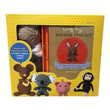 NOB Teeny Tiny Animal Crochet Kit 12 Creatures Patterns Make Koala Bunny Craft