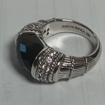 Judith Ripka 925 Sterling Silber Rauchquarz CZ Ring Größe 7 10 g Designer
