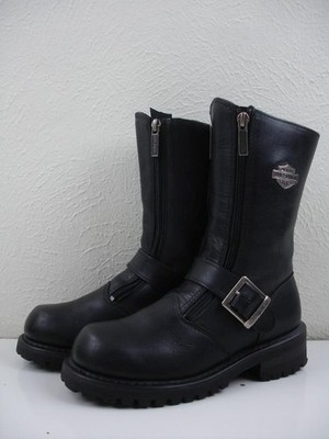 Harley-Davidson Oakleigh Women's sz 5.5 M Black Leather Motorcycle Boots Harness