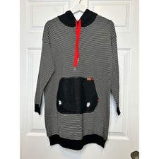 X.Y Striped Hooded Sweater Dress One Size