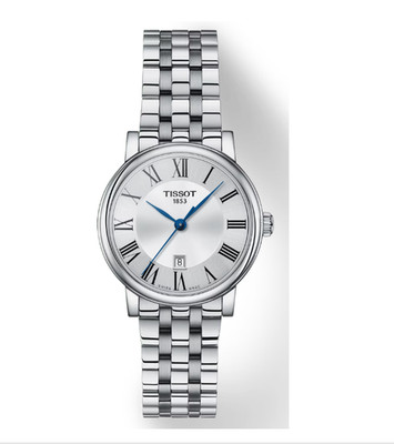 Tissot Carson Premium Lady Silver Roman Dial Watch T122.210.11.033.00 Brand New