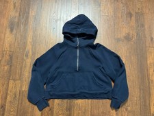 Lululemon Scuba Oversized Cropped Half-Zip Hoodie Womens S/M Blue Activewear