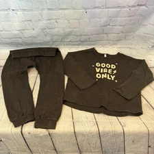 Rylee + Cru Good Vibes Only 2 Piece Toddler Outfit Sz: 4-5