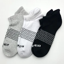 Bombas 3 Pairs Women's Solids Cushion Ankle Socks Classic Size L 3 Colors Mix