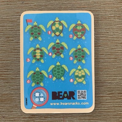 Sea Turtle Bear Snacks Card #24 Bear Fruit Roll Collectible Animal