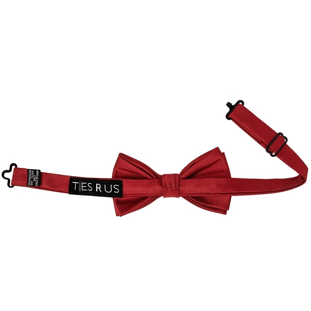 Plain Pre Tied Red Wine Satin Boys Bow Tie Age 8-11 Wedding Prom Dickie Bow image 2