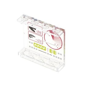 1x Lego Panels 1x4x3 Transparent White Sticker Dino Radar 7298 7477 4215bpb49