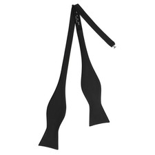 CHEIVEMENG Mens Solid Color Woven Black Self Tie Bow Ties Tuxedo 