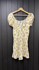 DOEN Sera Frolicking Florals Yellow Floral Silk Dress XS