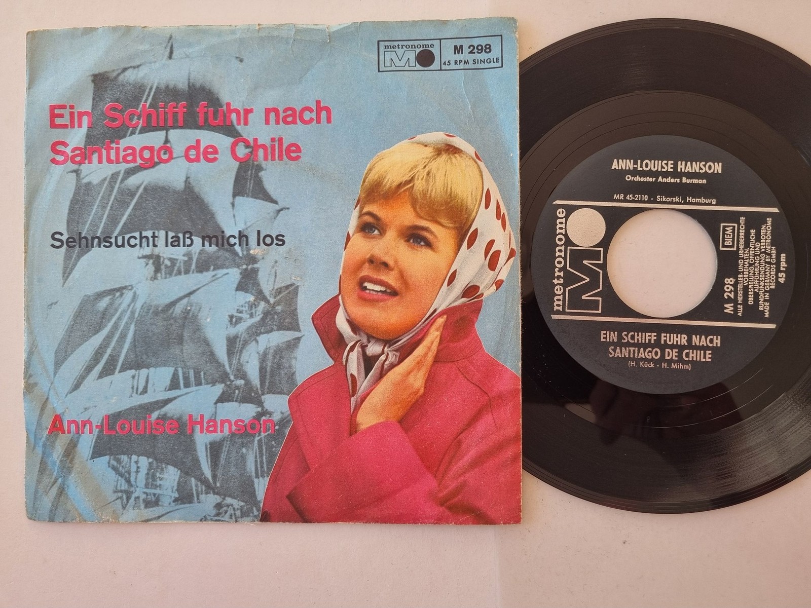 Ann-Louise Hanson - Ein Schiff Fuhr Nach Santiago De Chile 7'' Vinyl Germany