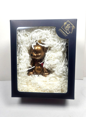 Teddy Bear Glass Ornament Komozja Family Handmade in Poland NIB