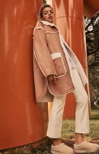 NWT UGG RUNWAY STYLE  FAUX SHEARLING  TAKARA  LUXEFLUFF POPULAR JACKET COAT $298