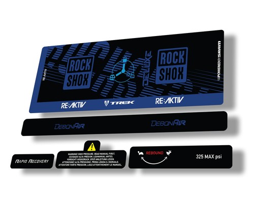Rock Shox Deluxe RT3 RE AKTIV 2020 Dämpfer Aufkleber Set Dunkelblau - Bild 1 von 2
