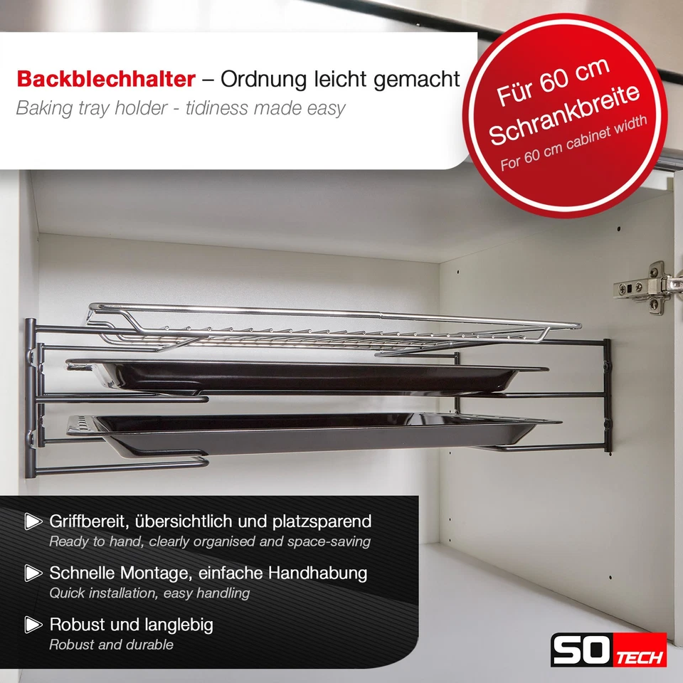 Backblechhalter Gitterrost-Halter Backblechhalterung Backblech Gitterrost SOTECH - Bild 2 von 4