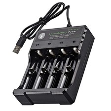 New 4-Slot USB Battery Charger For Rechargeable Lithium Li-ion Batteries 3.7V