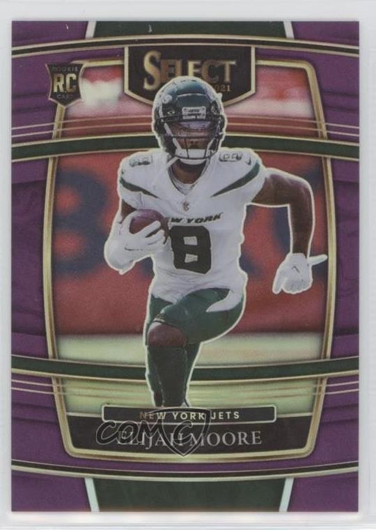 2021 Panini Select Concourse Purple Prizm 47/75 Elijah Moore #56 Rookie RC 10is