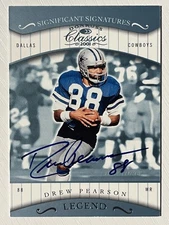 Drew Pearson 2001 Donruss Classics Significant Signatures Auto Dallas Cowboys