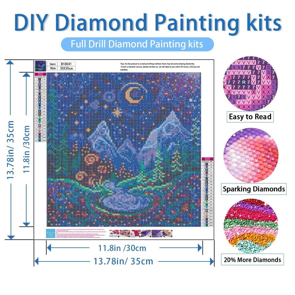 Starry Sky 5D Diamond Painting Kits for Adults,Starry Night Diamond Art ...