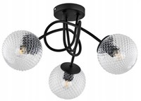 Deckenleuchte Esszimmer 3-Flammig Glas Metall E27 L:50 Cm Deckenlampe Wohnzimmer