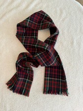 Vtg All Wool Scotland Tartan Plaid Scarf Red Green 12x60