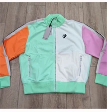 $855 Mens PALM ANGELS Colorblock Track Jacket Mint Green XL