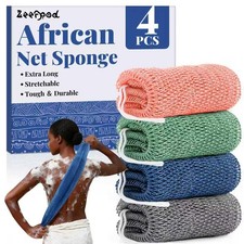African Net Sponge Authentic-4 1 Count Pack of 4 , Pink,blue,green,gray
