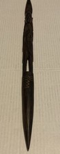 Vtg Funky Carved Wood Mask Long Warrior Wall Art Tribal Cool Tiki Bar Decor 22"