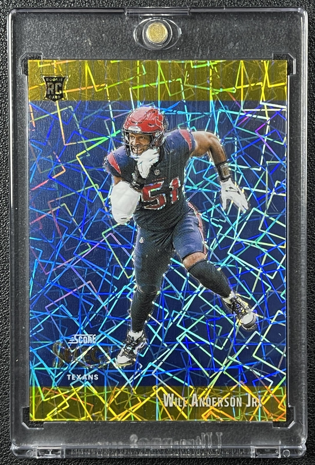 WILL ANDERSON JR. 2023 PANINI SELECT ROOKIE SCORE THROWBACK GOLD PRIZM /10 RC