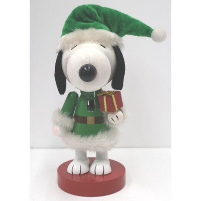 Peanuts Snoopy Nutcracker Elf Christmas Decor 8'' Green Red 2016 Good Condition