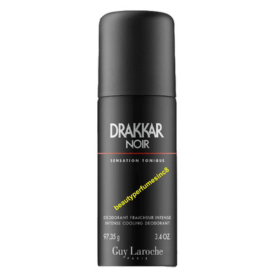 DRAKKAR NOIR By Guy Laroche 3.4 oz Deodorant Spray, for Men Intense Cooling