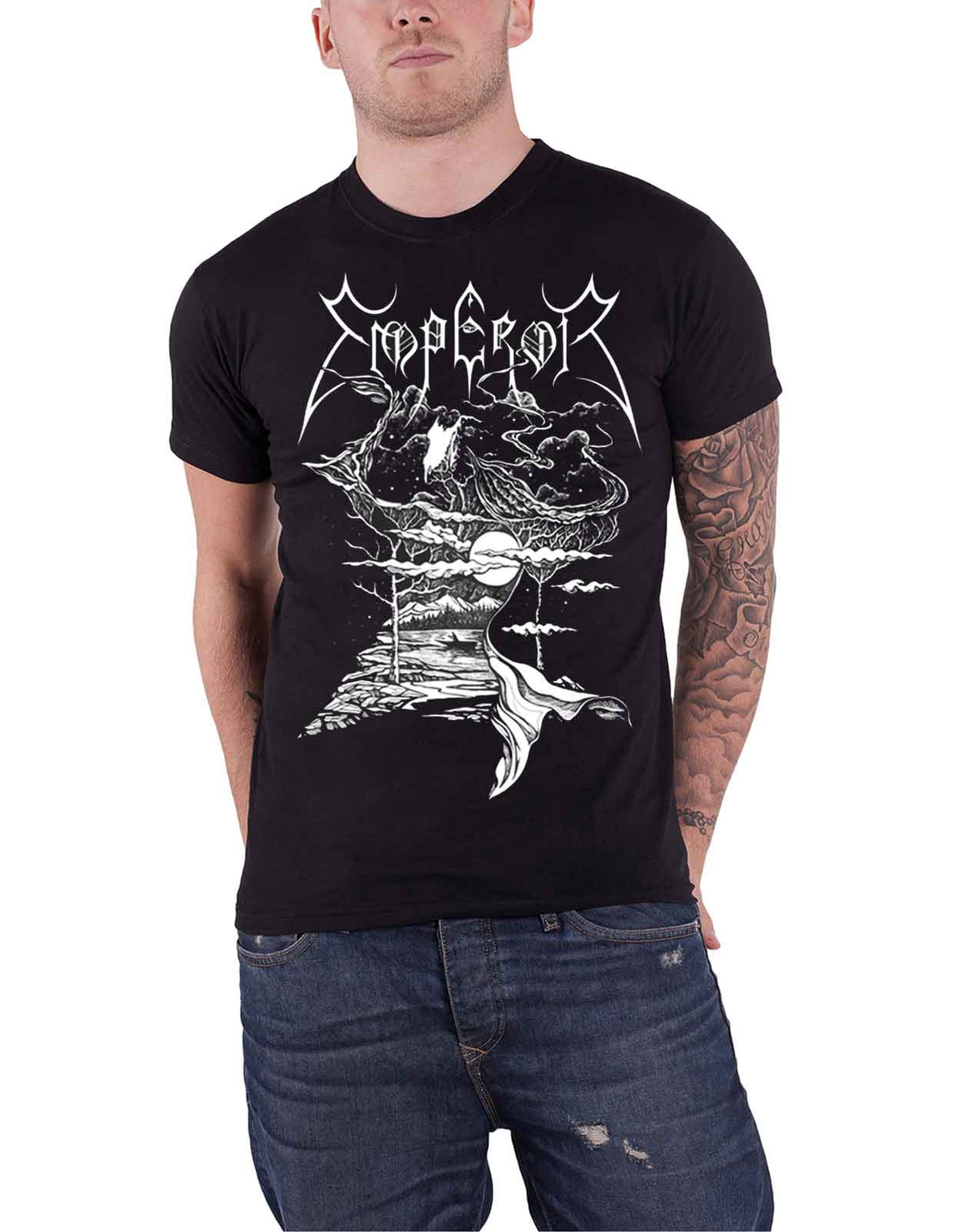 Emperor T Shirt The Wanderer Band Logo black metal new Official Mens Black Size