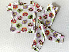 Disney Princess Pajama Set Girls Size 5T Colorful Short Sleeve / Pants Cotton