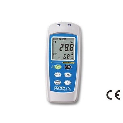 CENTER-372 Dual Input RTD Thermometer (Water Proof), Max/Min/Avg Function #tp