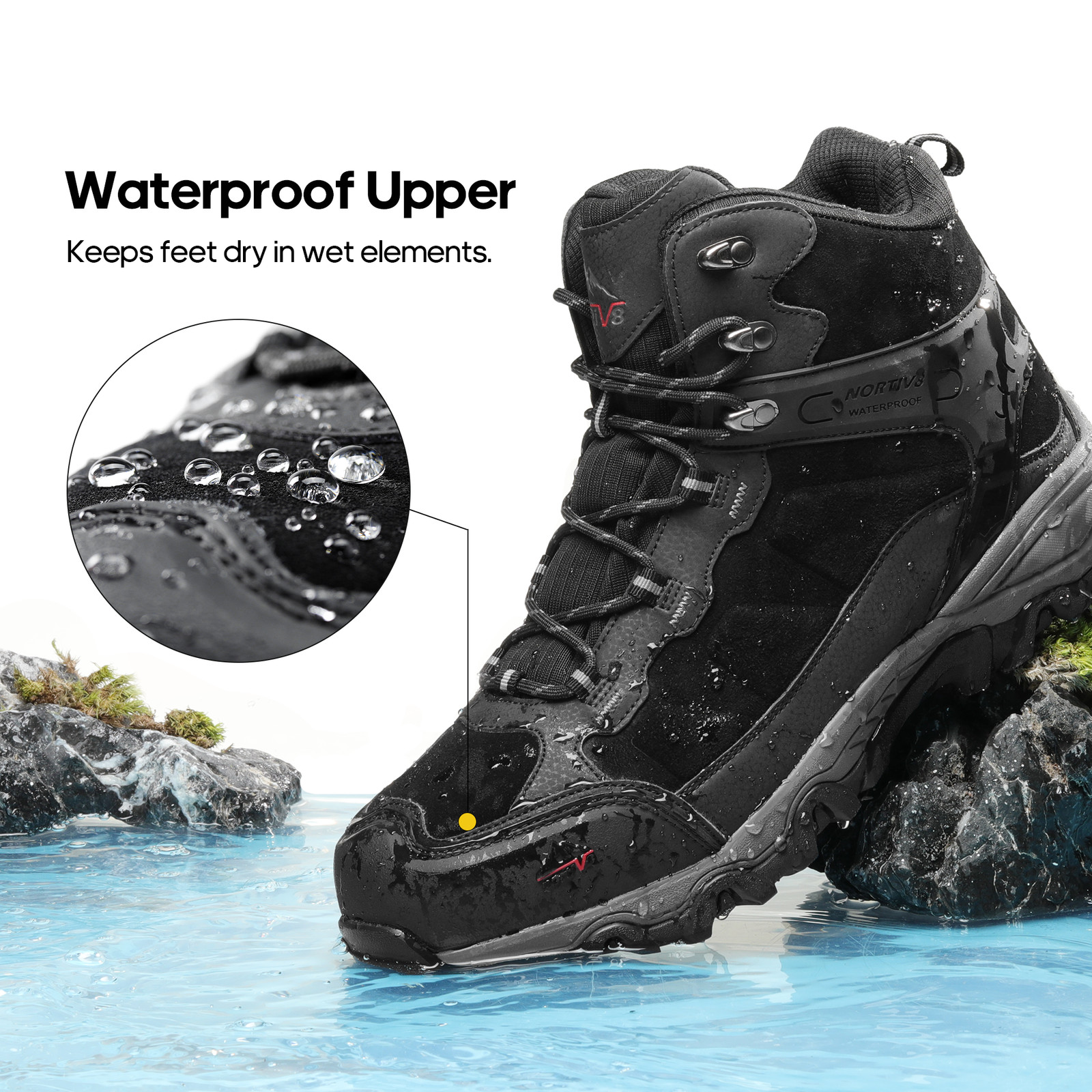 Men's Waterproof Hiking Boots Outdoor Mid Trekking Lightweight Shoes US Size