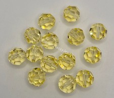 6pc Swarovski Crystal Jonquil 10mm Faceted Round 5000 Beads; Light Yellow