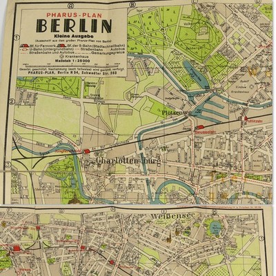 Berlin City Street Map 1941 - 18x24'' Germany Capital Neukolln Wilmersdorf Mitte