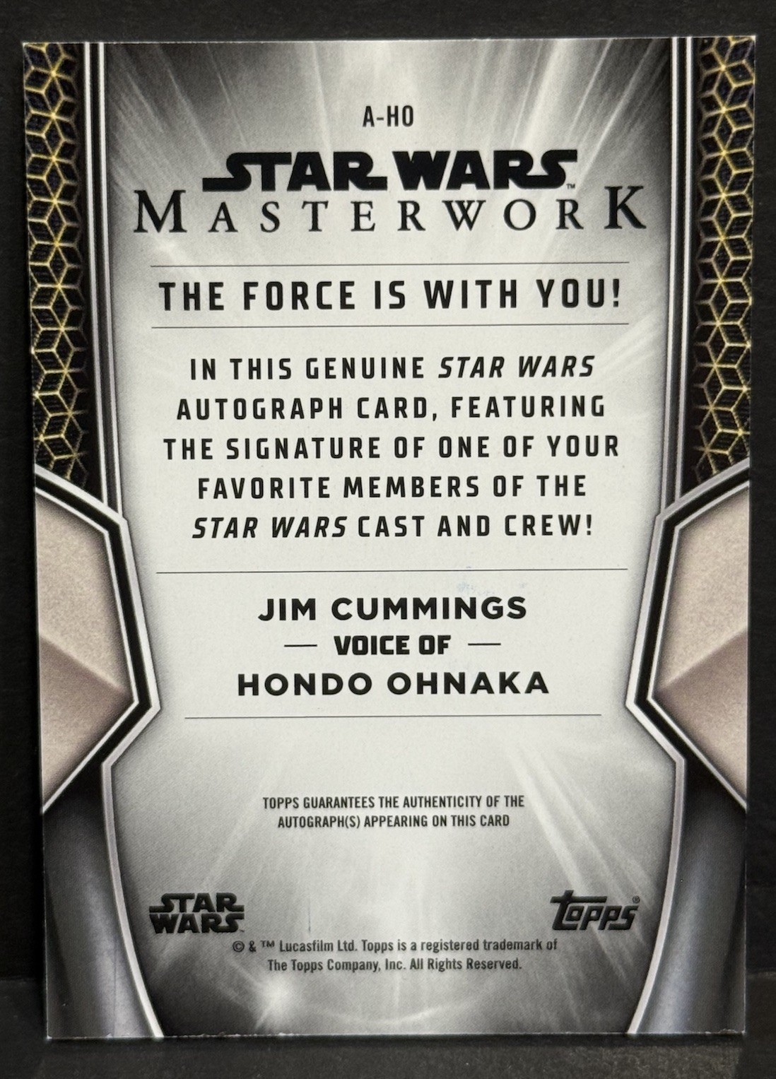 2025 Topps Masterwork Star Wars The Clone Wars Hondo Ohnaka On Card Auto view 5