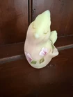 Fenton Burmese Uranium Glass Hand-painted Cardinal Bird HTF