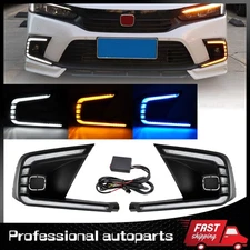 For 2022 2023 2024 Honda Civic DRL Daytime Running Light LED Fog Light Kits Pair