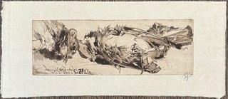 Horst Janssen because it wants to be evening etching 1980 autographed